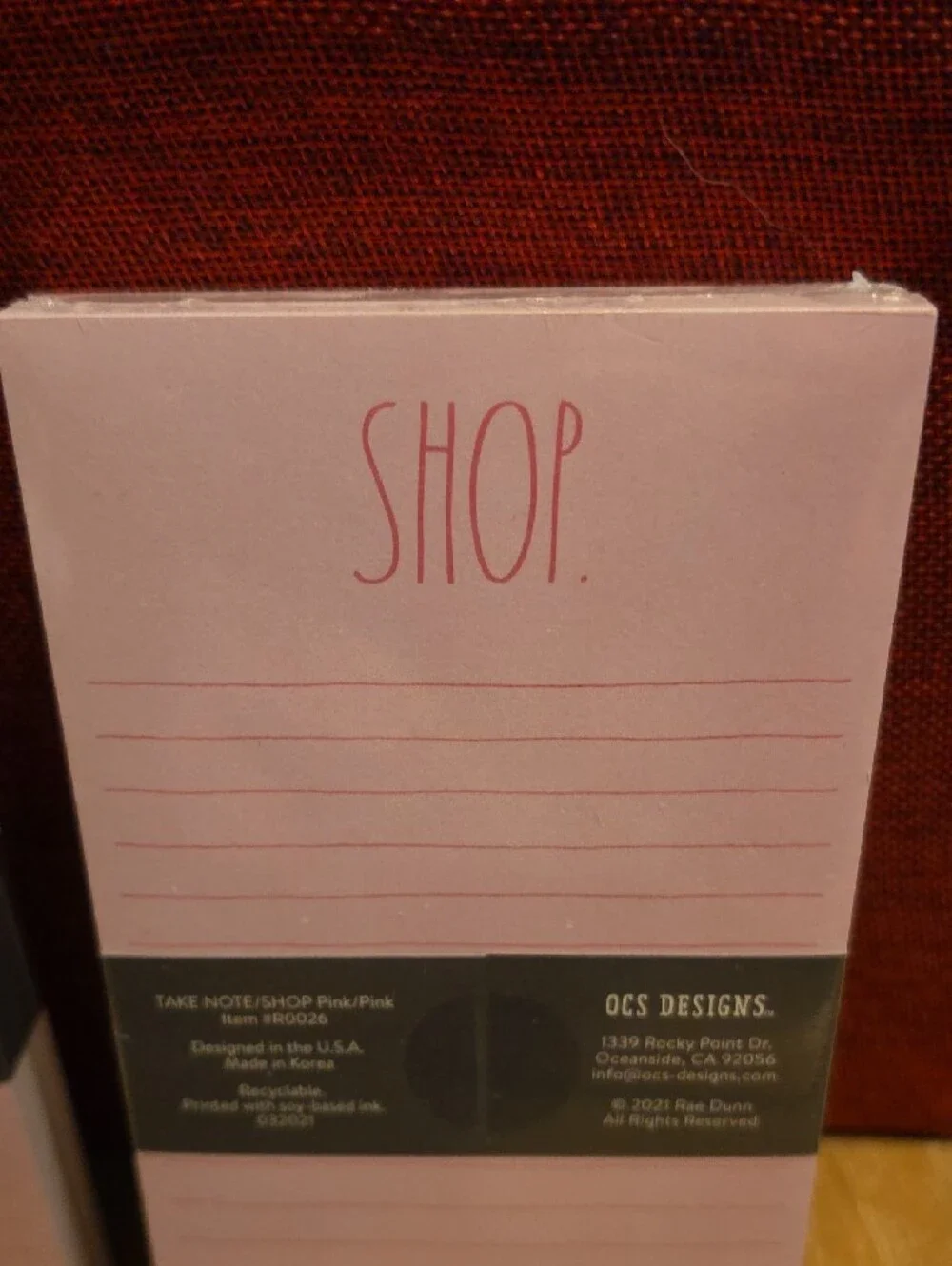 Rae Dunn Pink Notepad Set - 2-Pack